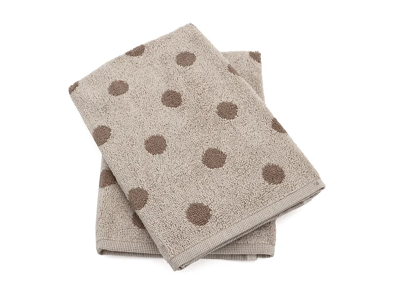 Lot de 2 torchons de cuisine éponge 50x50 cm coton SPOT marron