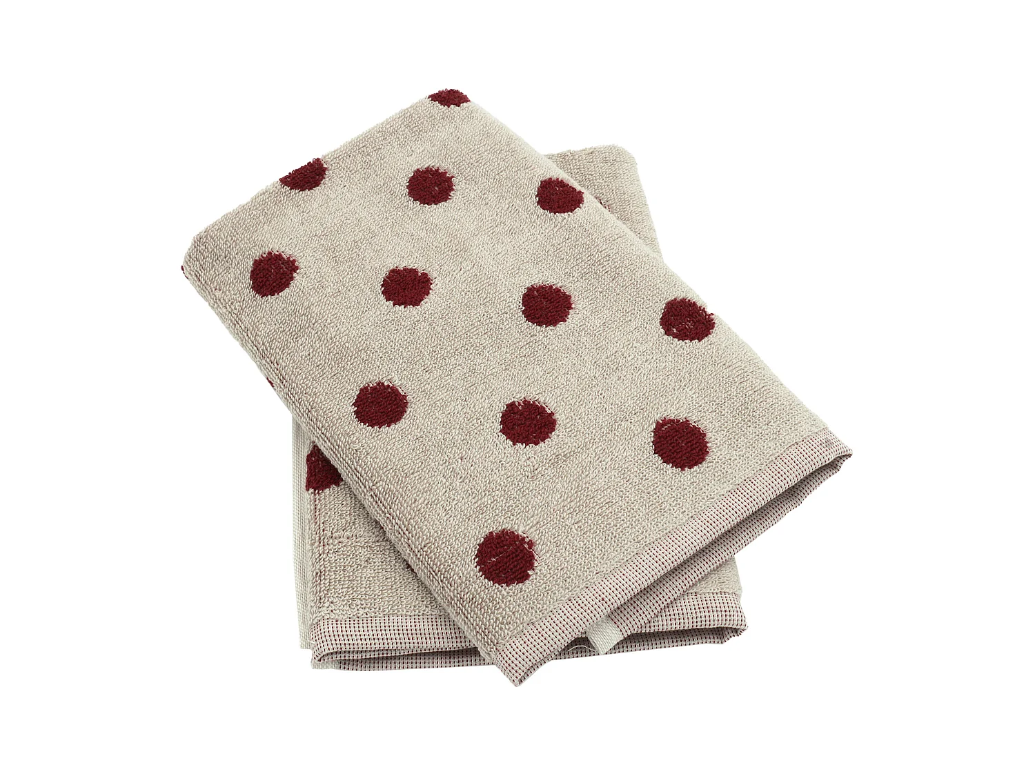 Lot de 2 torchons de cuisine éponge 50x50 cm coton SPOT bordeaux