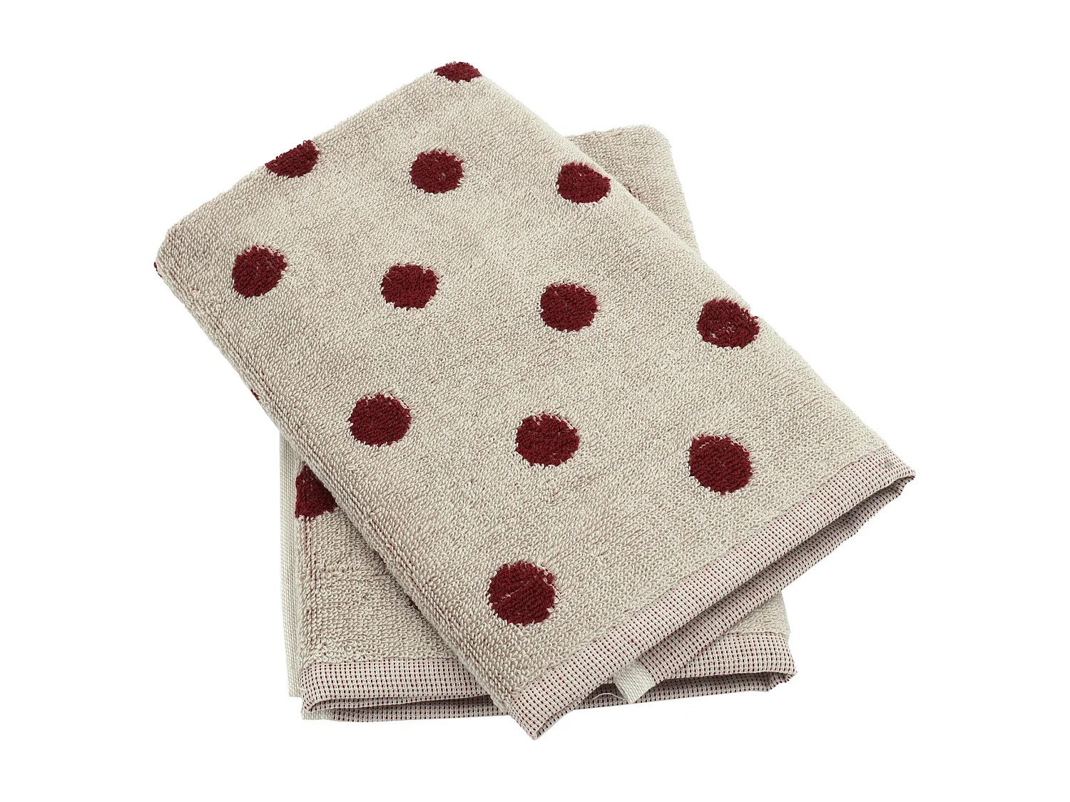 Lot de 2 torchons de cuisine éponge 50x50 cm coton SPOT bordeaux