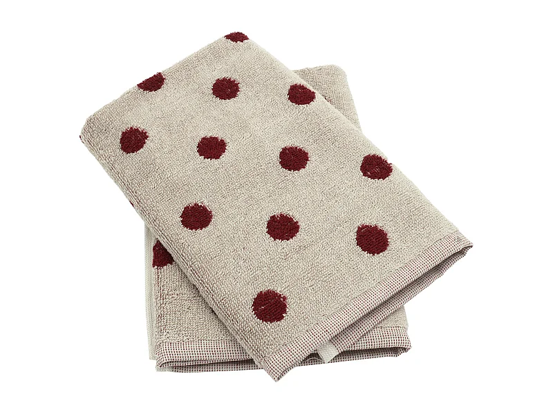 Lot de 2 torchons de cuisine éponge 50x50 cm coton SPOT bordeaux
