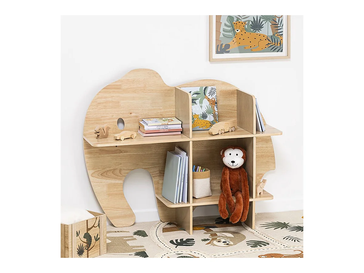 Étagère Murale Enfant "Éléphant" 98cm Beige