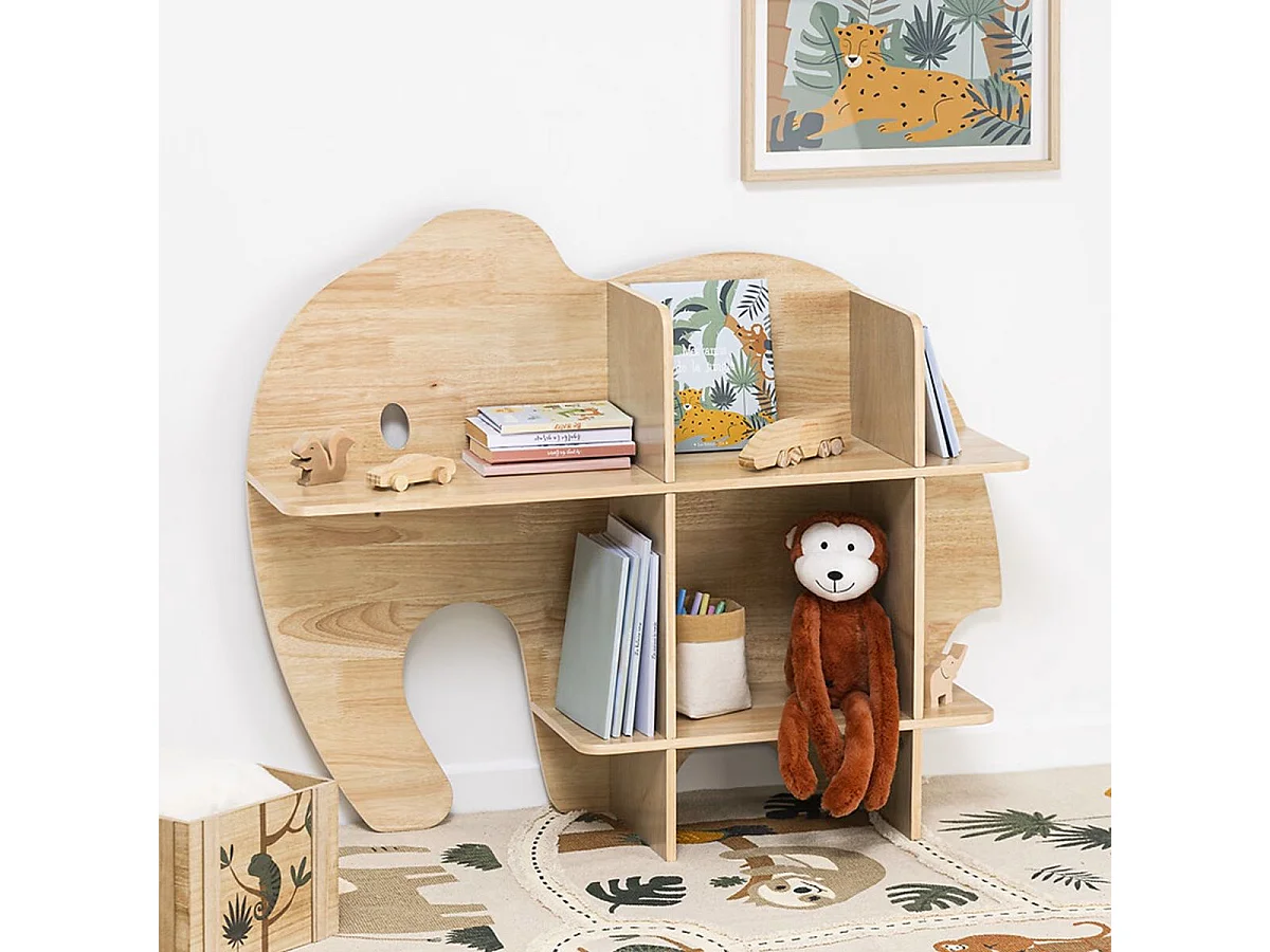 Étagère Murale Enfant "Éléphant" 98cm Beige
