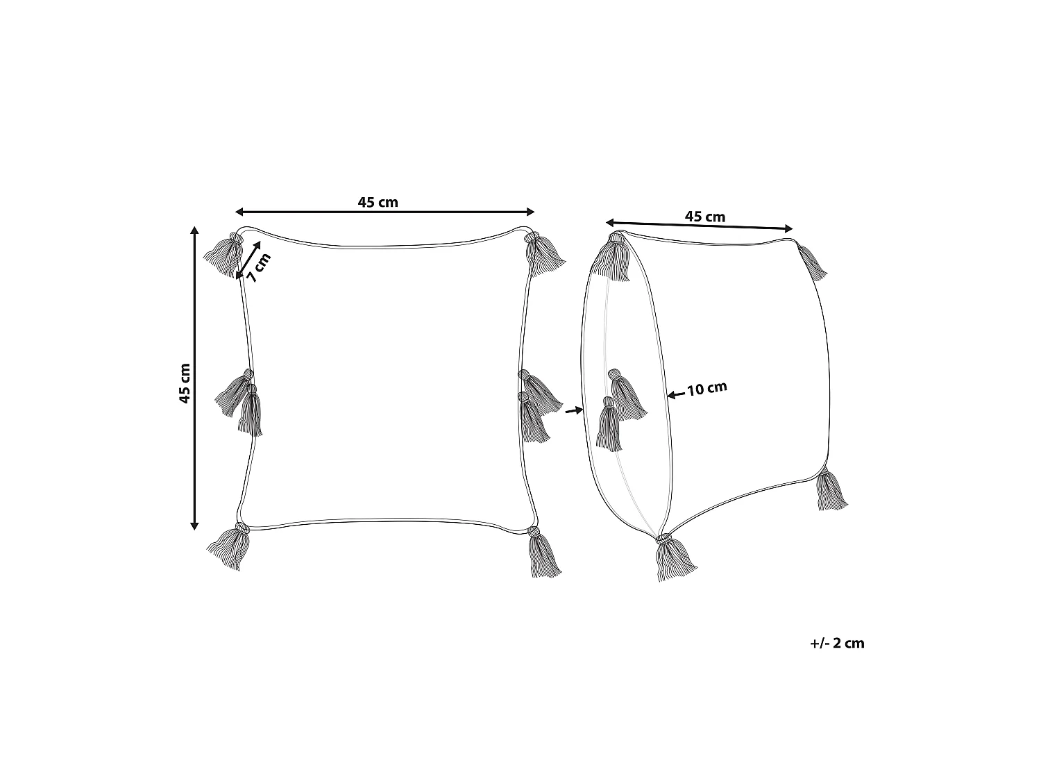 Almofada decorativa AVIUM Algodão 45 x 45 cm Creme claro Padrão geométrico