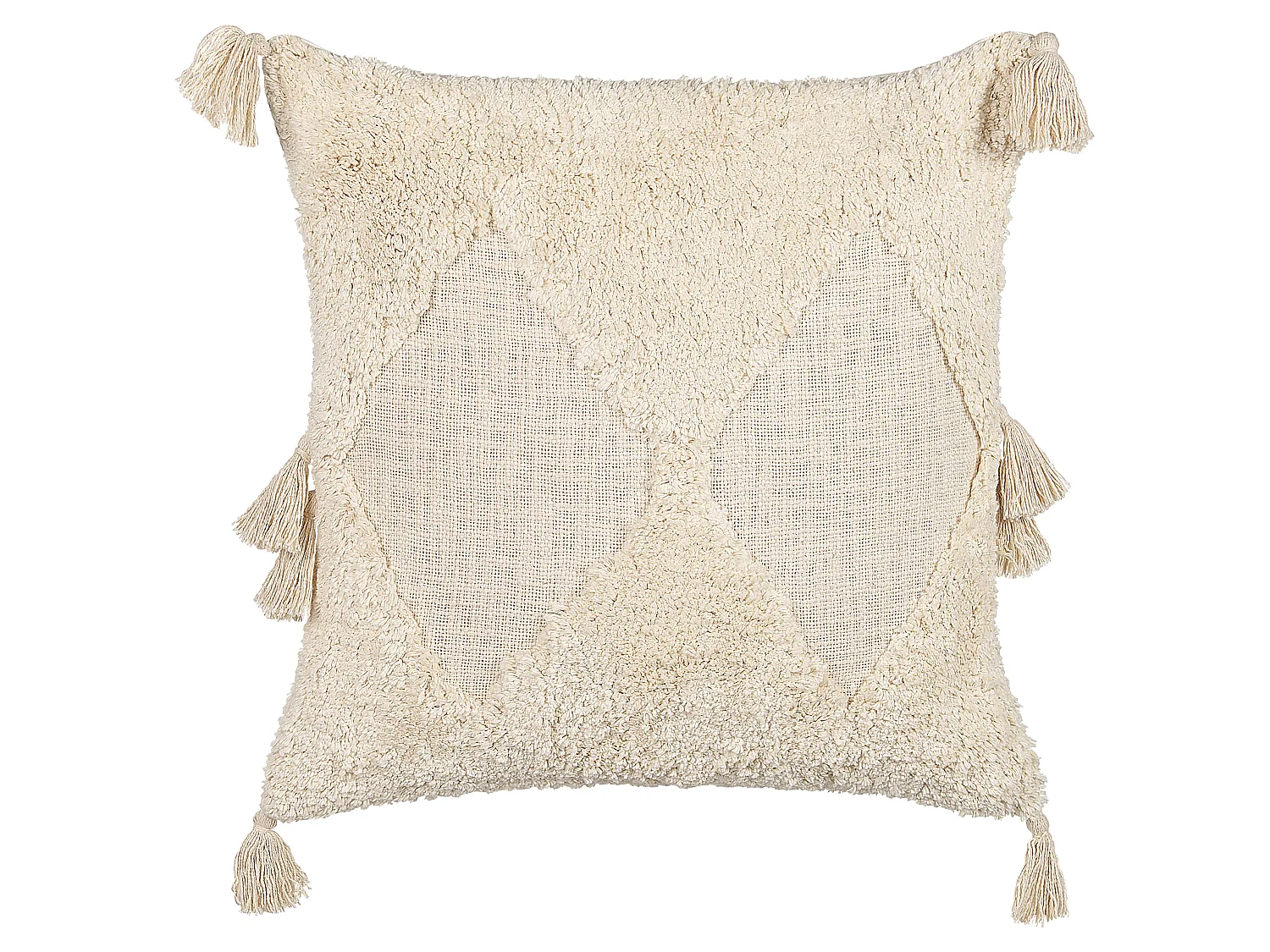 Coussin AVIUM Coton 45 x 45 cm Beige clair Motif géométrique