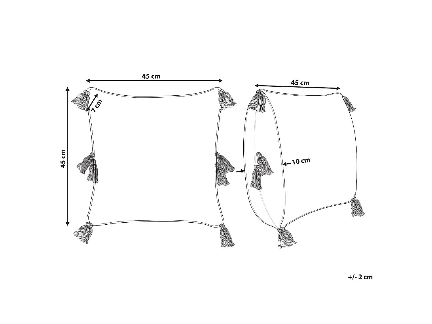 Coussin AVIUM Coton 45 x 45 cm Beige clair Motif géométrique