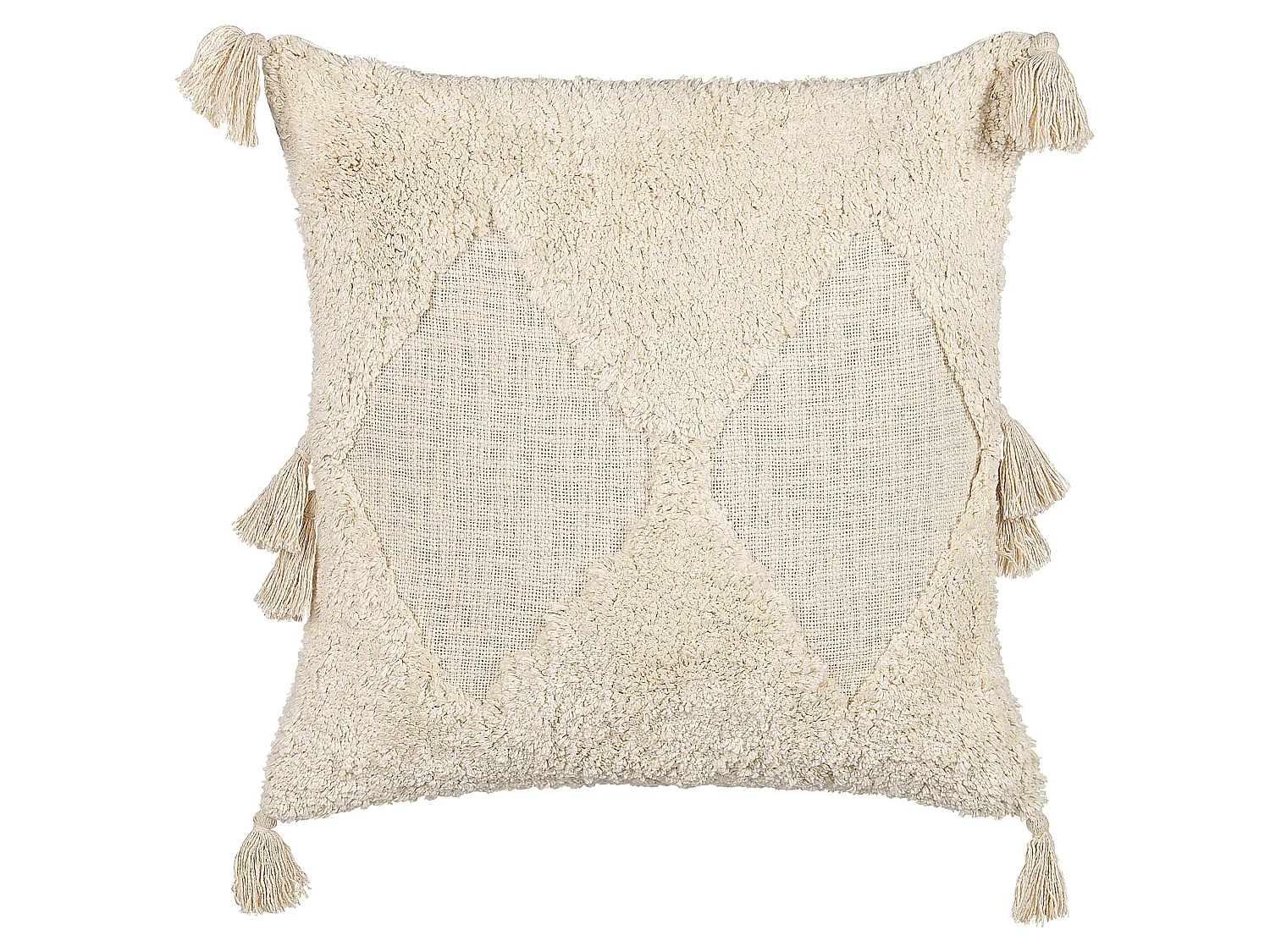 Cuscino decorativo AVIUM Cotone 45 x 45 cm Beige chiaro Trama geometrica