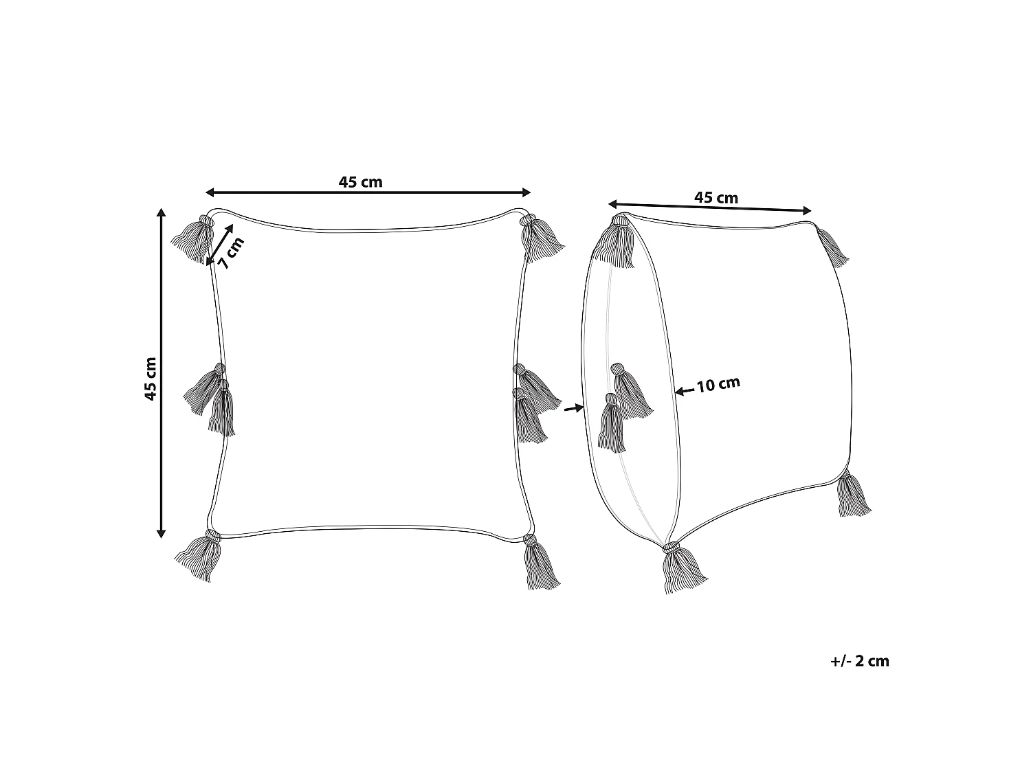 Cuscino decorativo AVIUM Cotone 45 x 45 cm Beige chiaro Trama geometrica