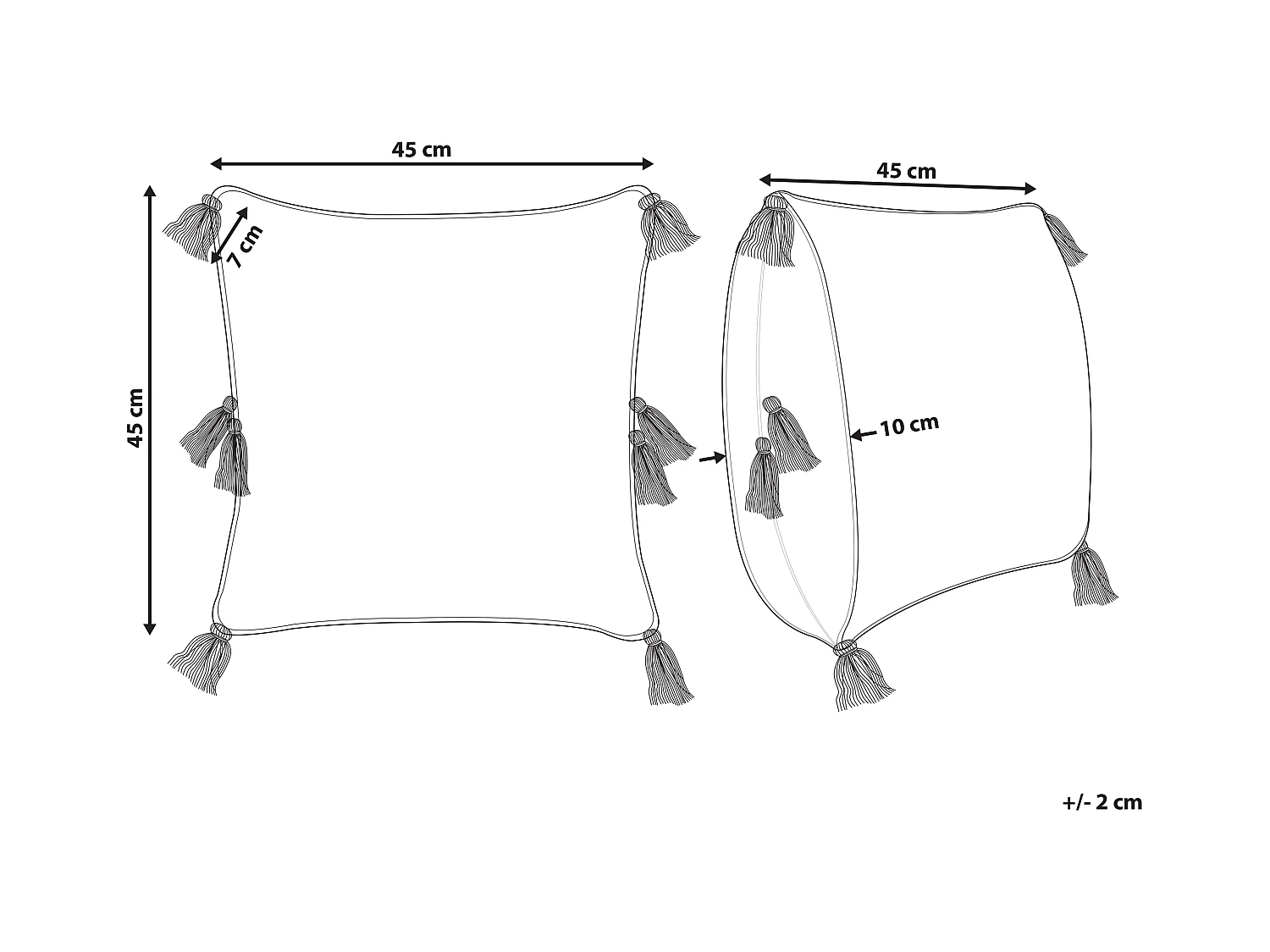 Coussin AVIUM Coton 45 x 45 cm Bleu Motif géométrique