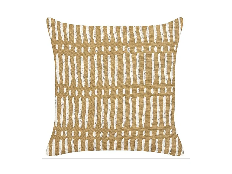 Dekokissen mit Füllung Streifenmuster Baumwolle beige / weiß 45 x 45 cm Salix