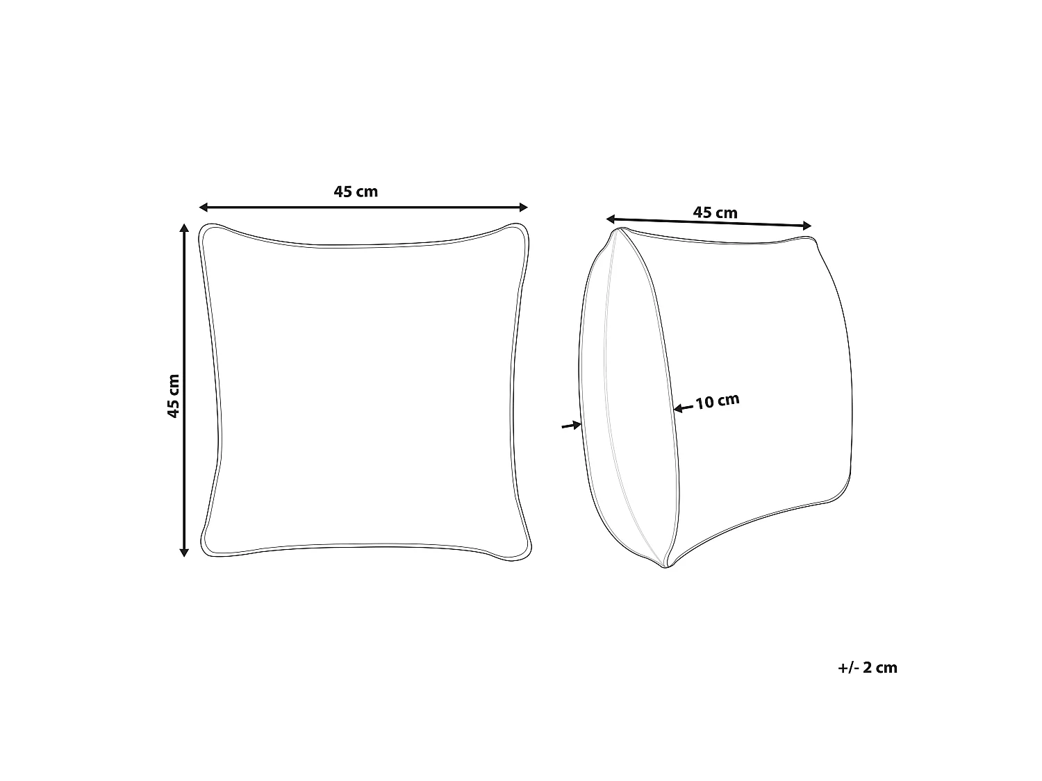 Coussin SALIX Coton 45 x 45 cm Beige sable À rayure