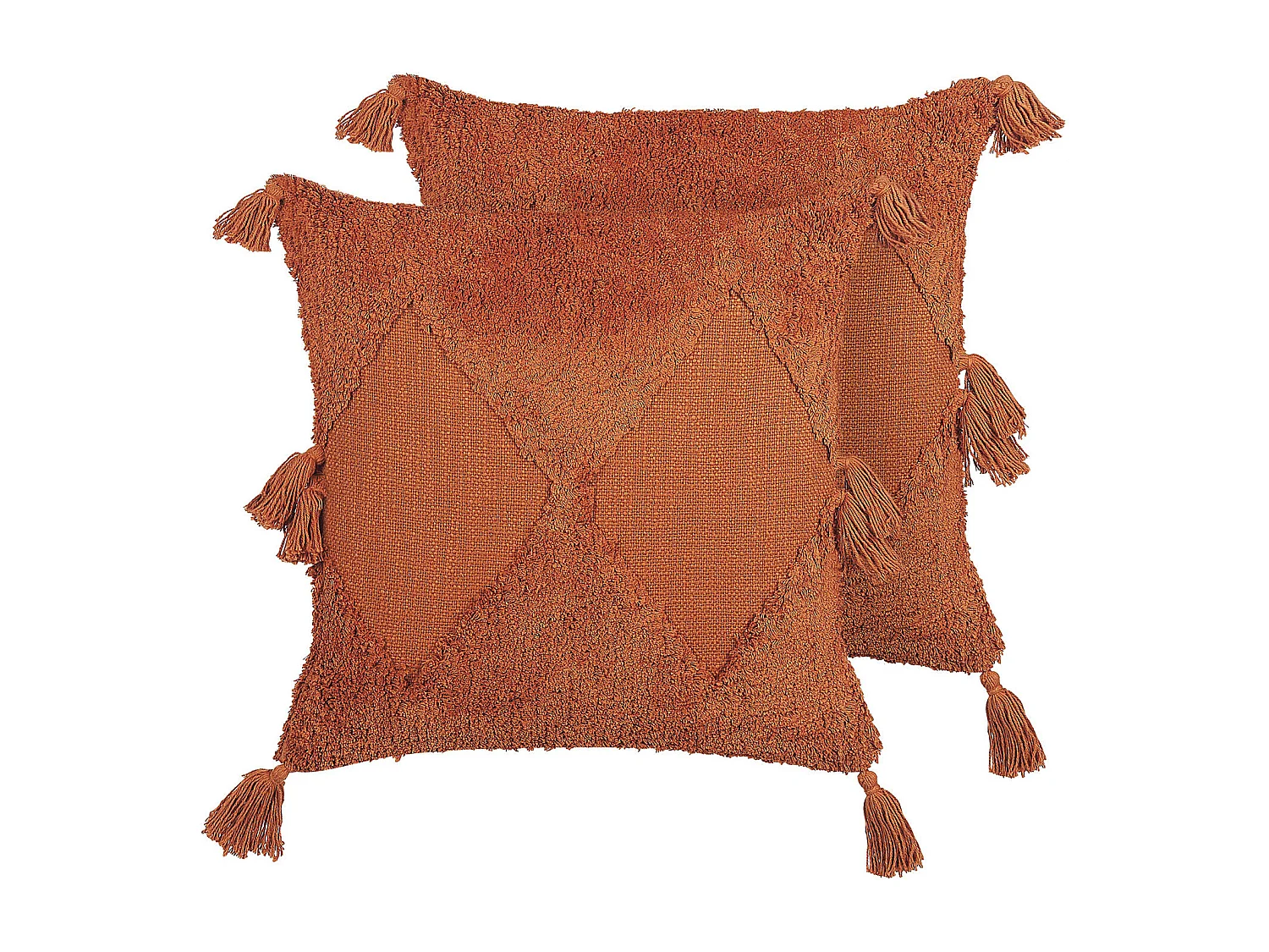 Set van 2 decoratieve kussens AVIUM Katoen 45 x 45 cm Oranje Geometrisch patroon