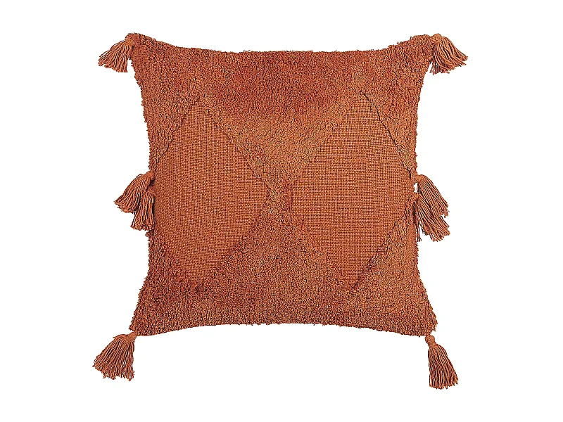 Poduszka dekoracyjna AVIUM Bawełna 45 x 45 cm Pomarańczowy Wzór geometryczny