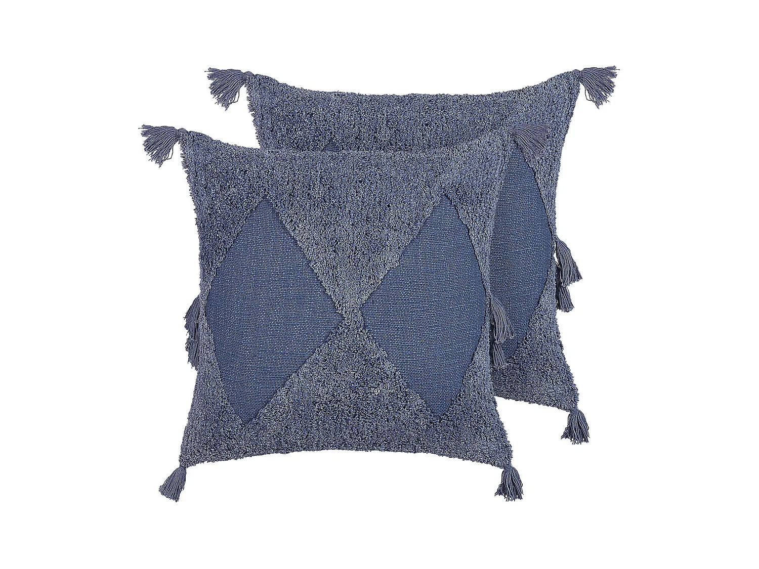 Set van 2 decoratieve kussens AVIUM Katoen 45 x 45 cm Blauw Geometrisch patroon