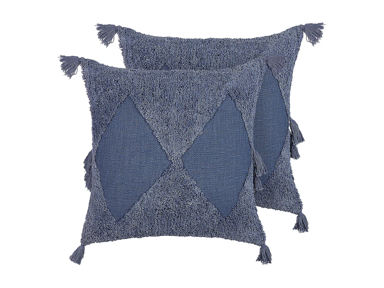 Set van 2 decoratieve kussens AVIUM Katoen 45 x 45 cm Blauw Geometrisch patroon