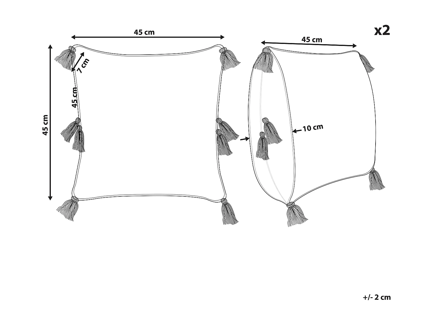 Set van 2 decoratieve kussens AVIUM Katoen 45 x 45 cm Blauw Geometrisch patroon