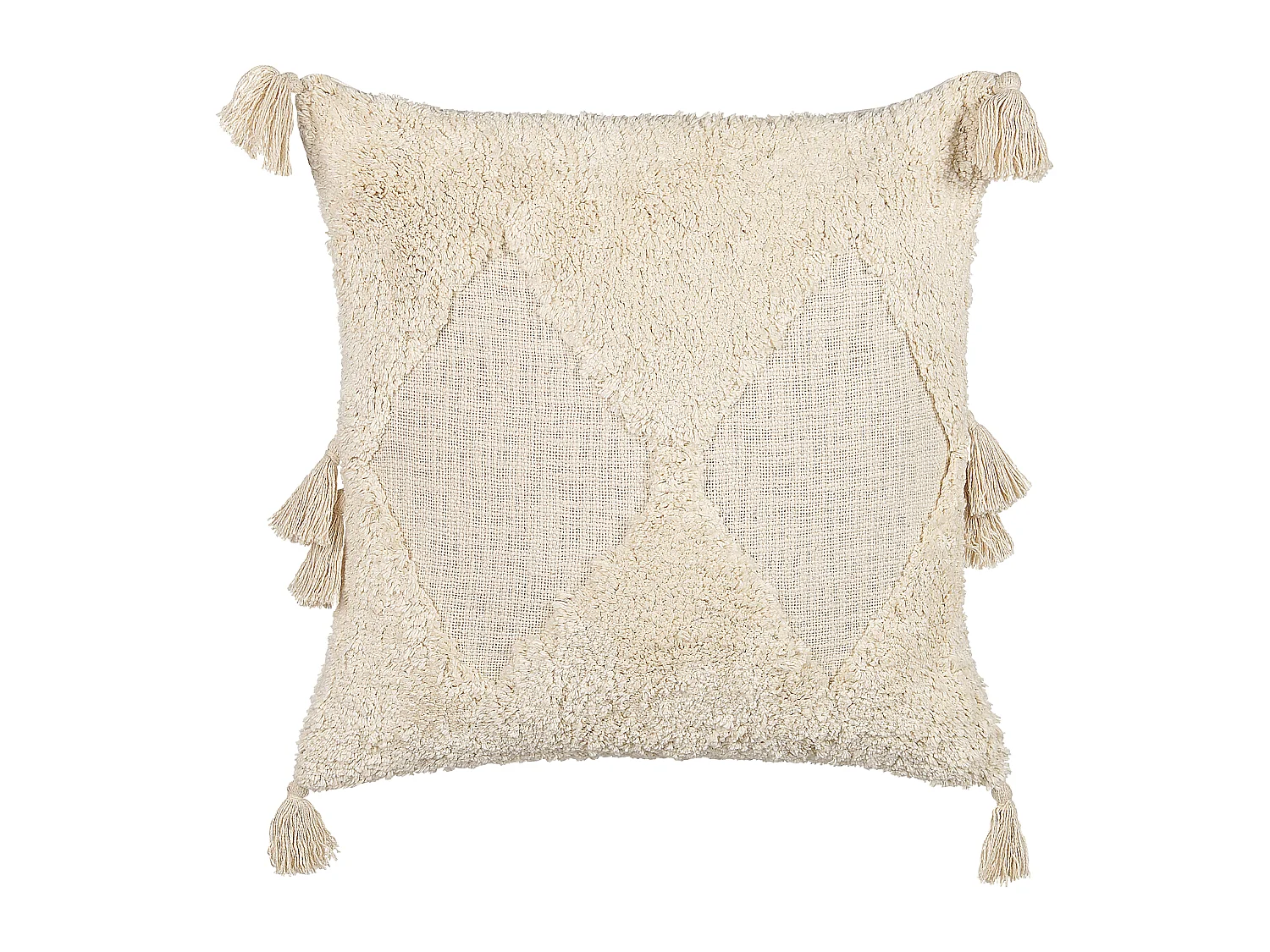 Set van 2 decoratieve kussens AVIUM Katoen 45 x 45 cm Lichtbeige Geometrisch patroon