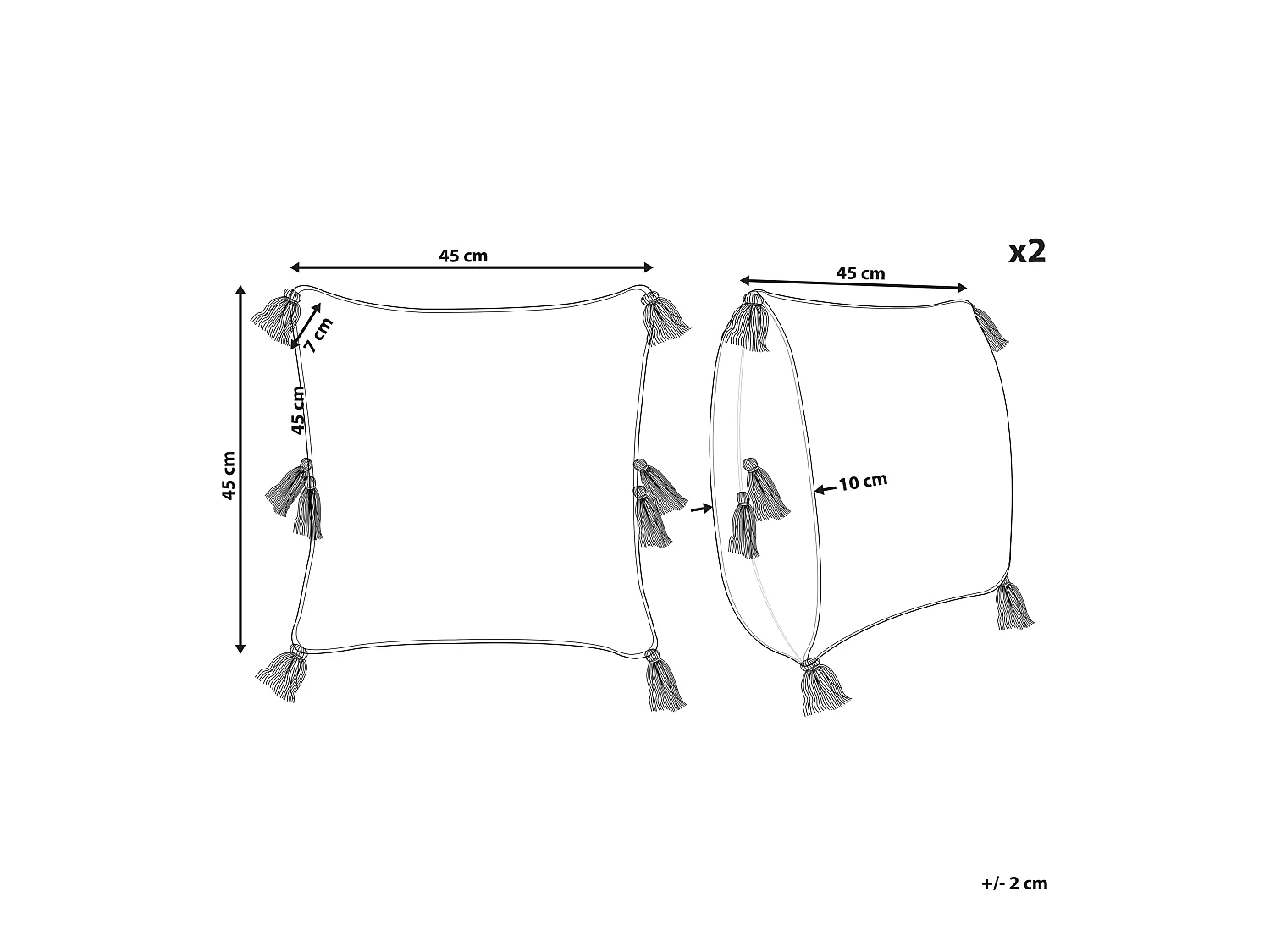 Set van 2 decoratieve kussens AVIUM Katoen 45 x 45 cm Lichtbeige Geometrisch patroon