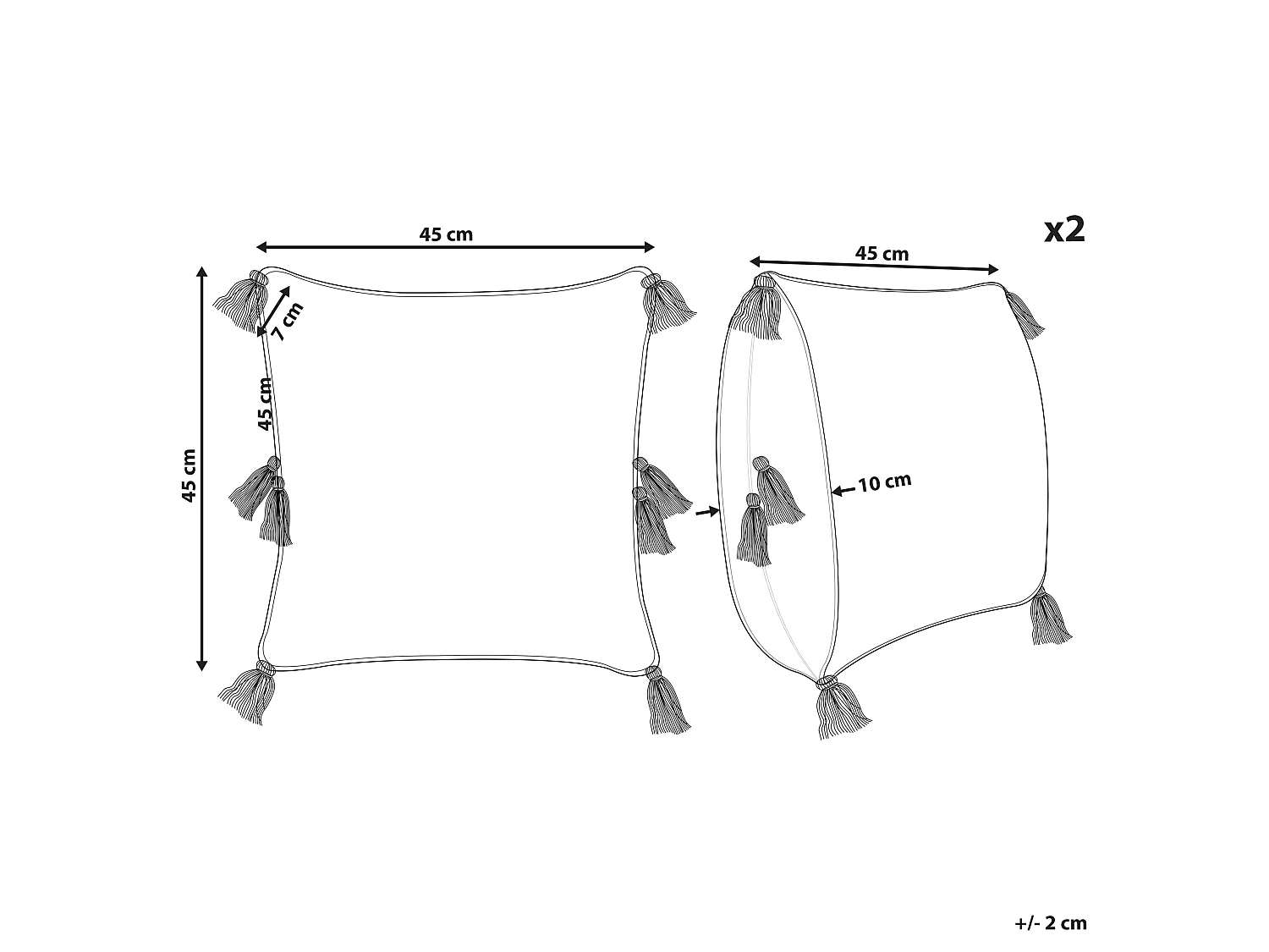 Set van 2 decoratieve kussens AVIUM Katoen 45 x 45 cm Lichtbeige Geometrisch patroon