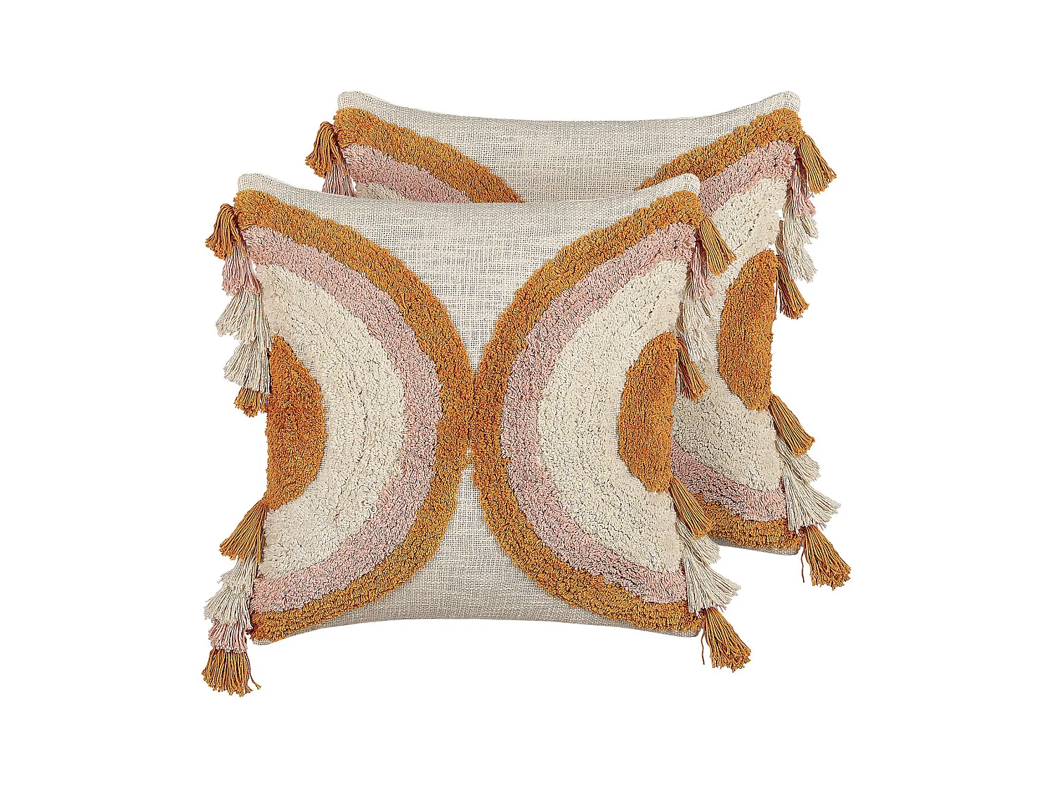 Conjunto de 2 almofadas decorativas LABLAB Algodão 45 x 45 cm Multicolor Padrão geométrico