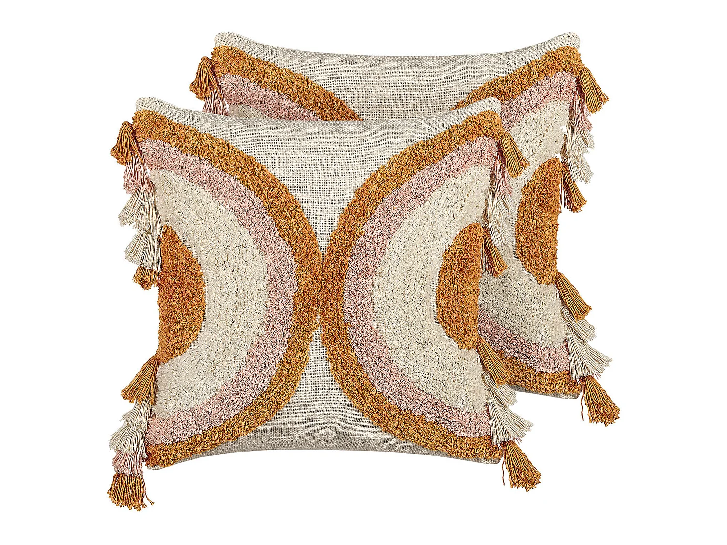 Lot de 2 coussins décoratifs LABLAB Coton 45 x 45 cm Multicolore Motif géométrique