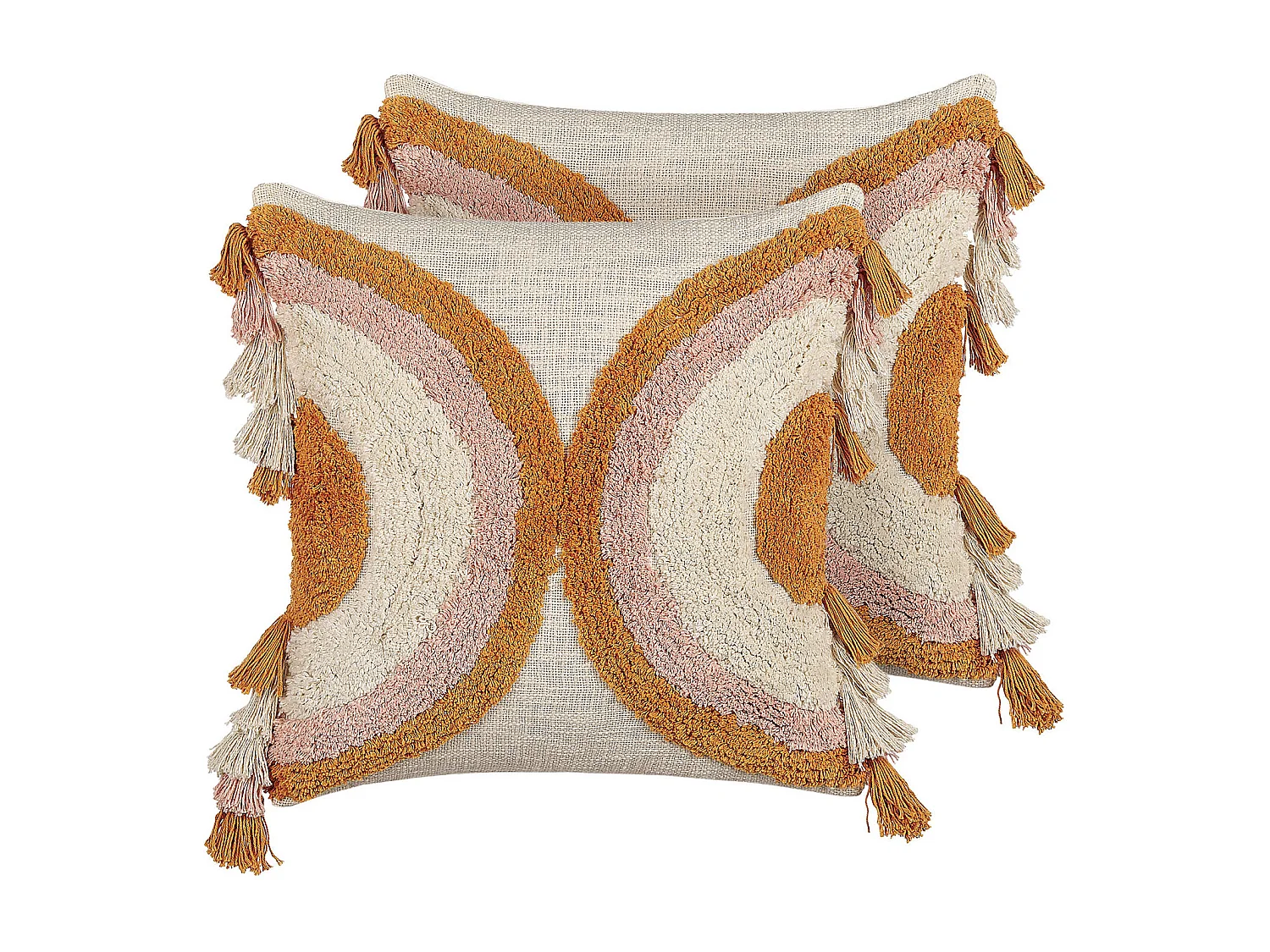 Conjunto de 2 almofadas decorativas LABLAB Algodão 45 x 45 cm Multicolor Padrão geométrico