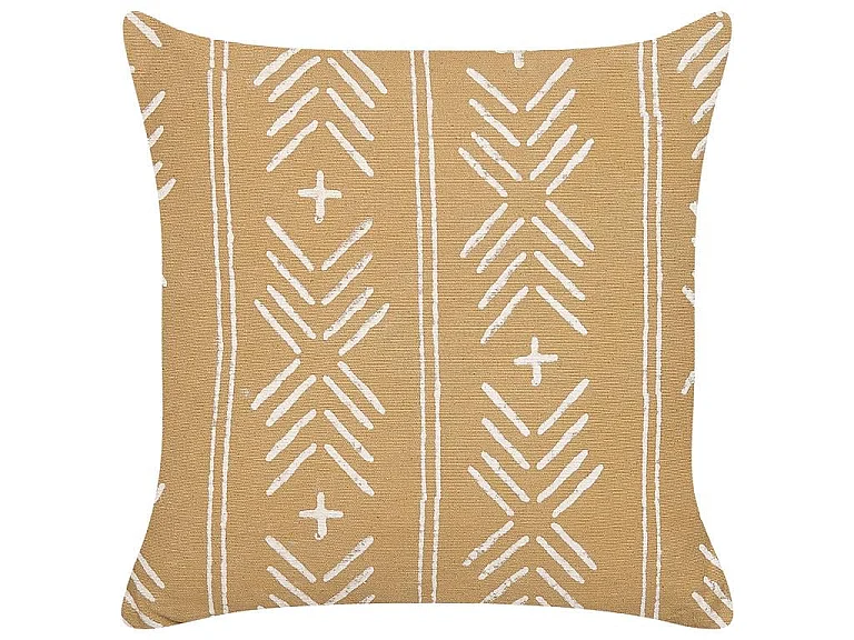 Coussin BANYAN Coton 45 x 45 cm Beige sable Motif géométrique