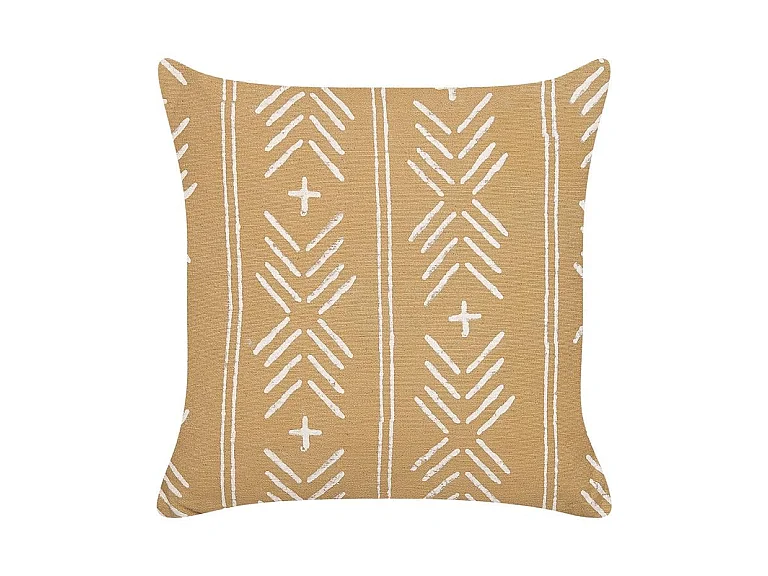 Poduszka dekoracyjna BANYAN Bawełna 45 x 45 cm Piaskowy Wzór geometryczny