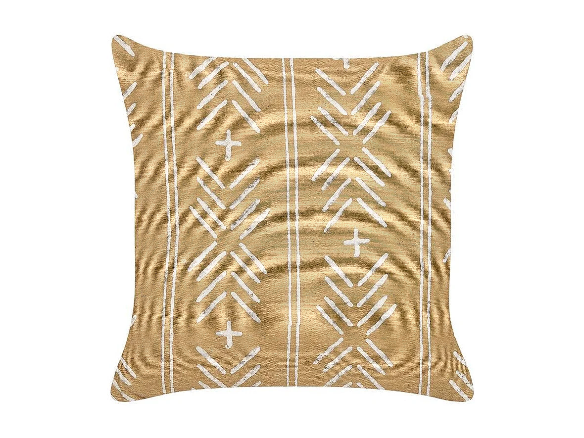 Coussin BANYAN Coton 45 x 45 cm Beige sable Motif géométrique