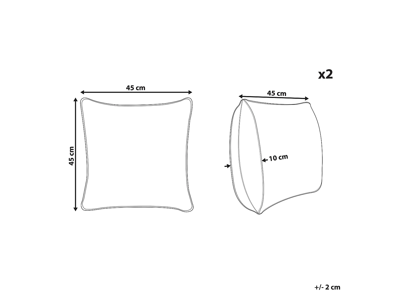 Conjunto de 2 almofadas decorativas BANYAN Algodão 45 x 45 cm Cor de areia Padrão geométrico