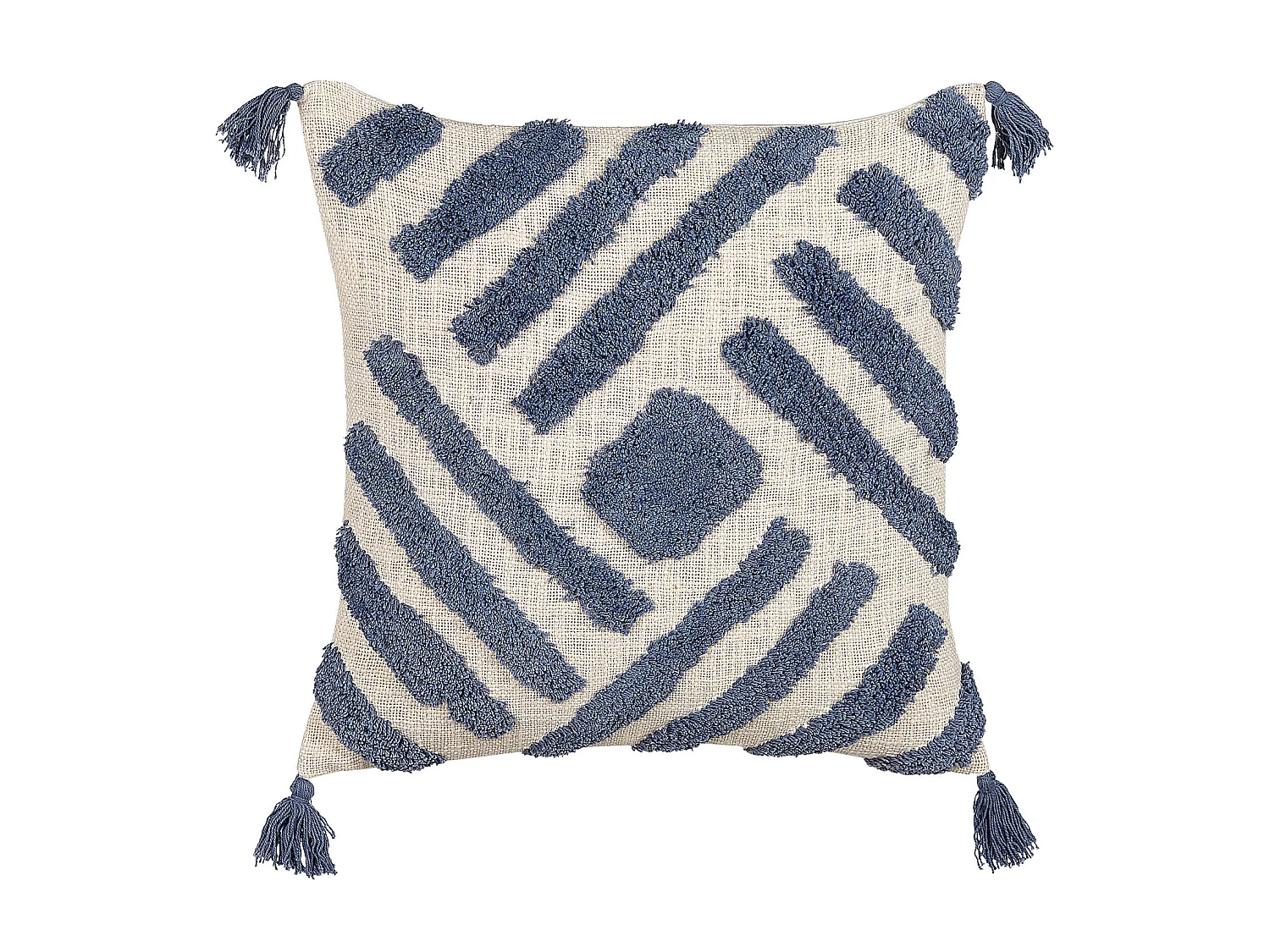 Coussin JACARANDA Coton 45 x 45 cm Bleu Motif géométrique