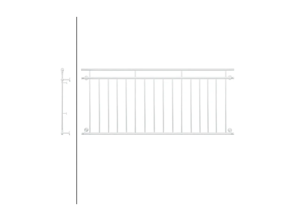 Garde-corps balcon à la francaise appui rambarde blanc 225 x 90 cm ECD Germany