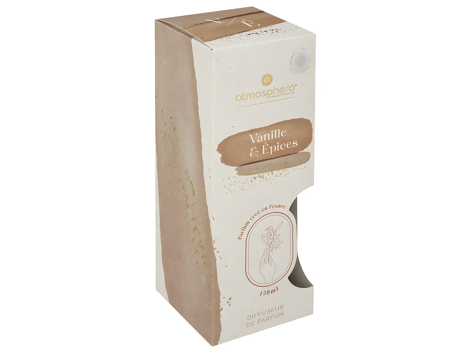 Diffuseur de parfum Vanille et épices 150ml avec 6 Bâtonnets