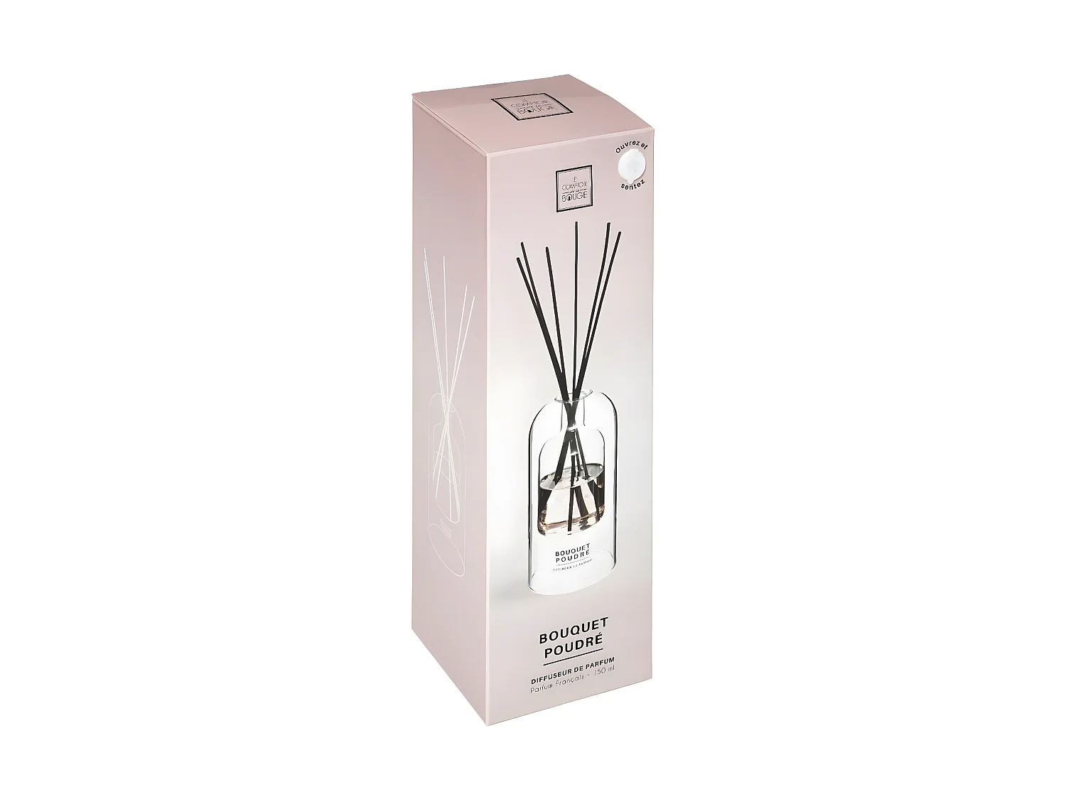 Diffuseur de Parfum Bouquet poudré 150 ml avec 6 Bâtonnets