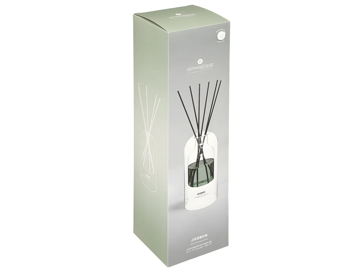 Diffuseur de Parfum Jasmin 500 ml avec 6 Bâtonnets