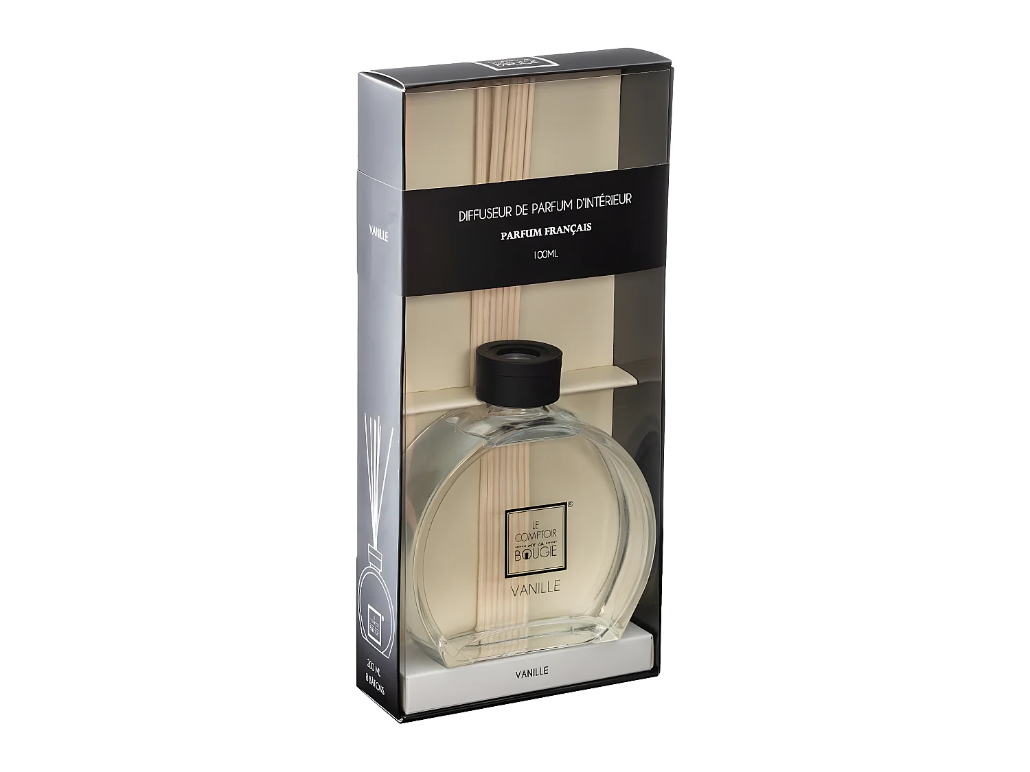 Diffuseur de parfum Vanille 100 ml avec 6 Bâtonnets