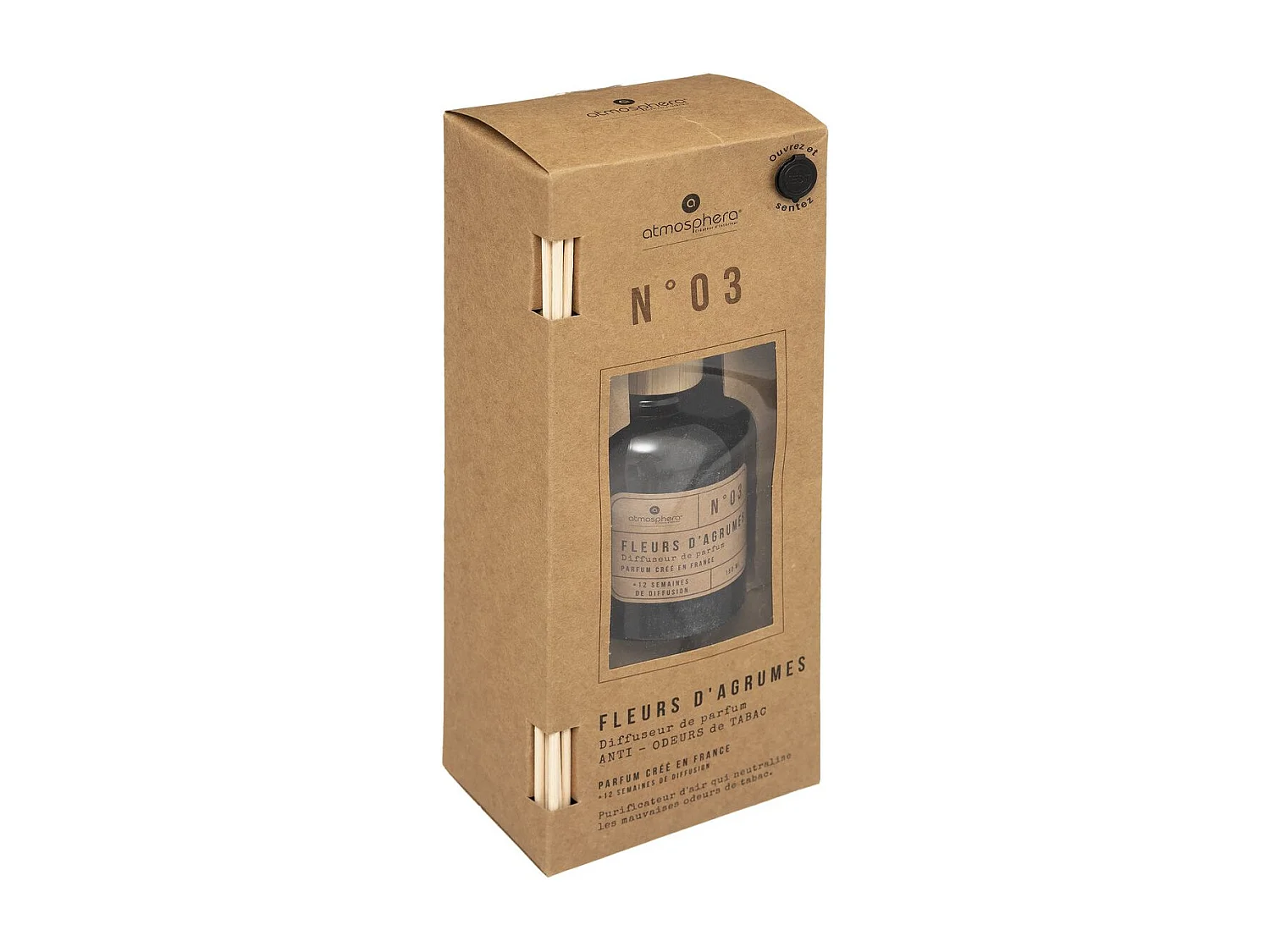 Diffuseur de parfum Fleurs d'agrumes 150 ml avec 6 bâtonnets - anti-odeurs de tabac