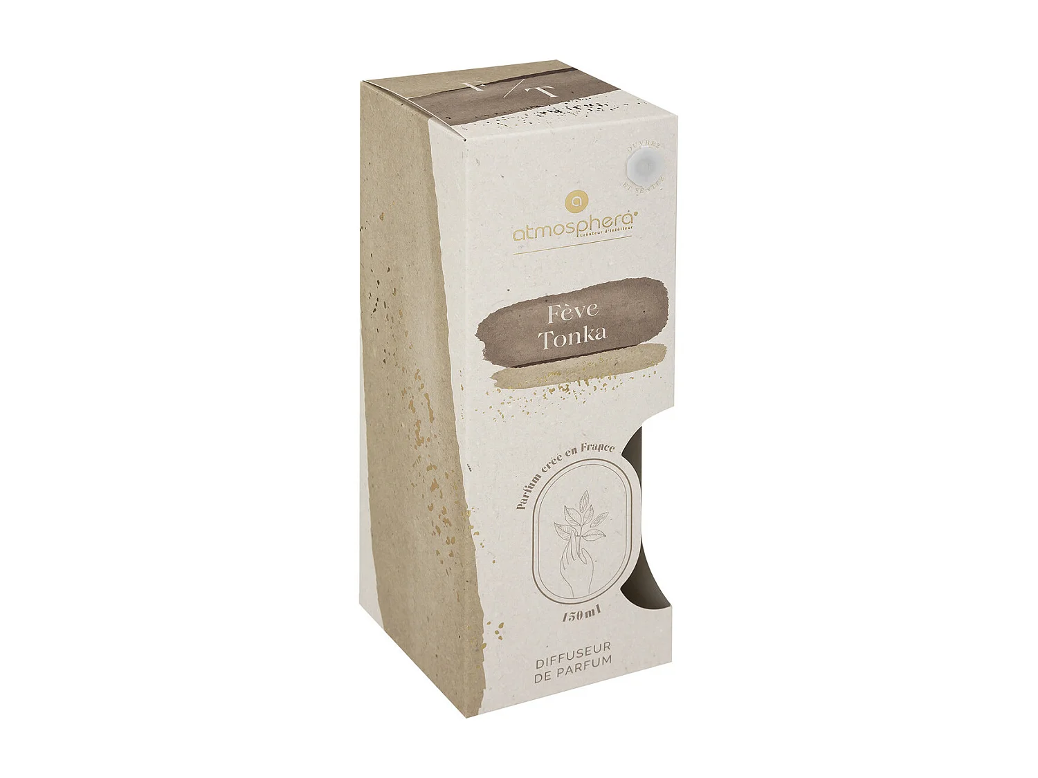 Diffuseur de parfum Fève tonka 150ml avec 6 Bâtonnets
