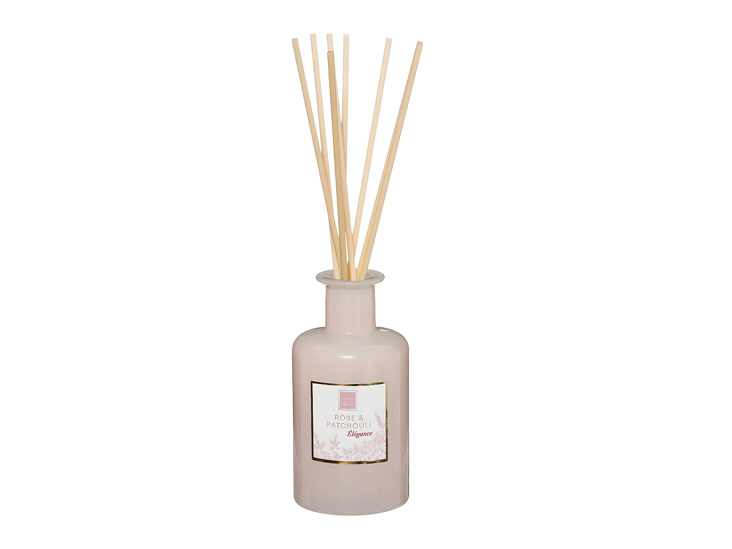 Diffuseur de parfum Rose et Patchouli 200 ml avec 8 Bâtonnets en rotin