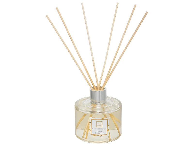 Diffuseur de parfum Vanille gourmande 200 ml avec 6 Bâtonnets