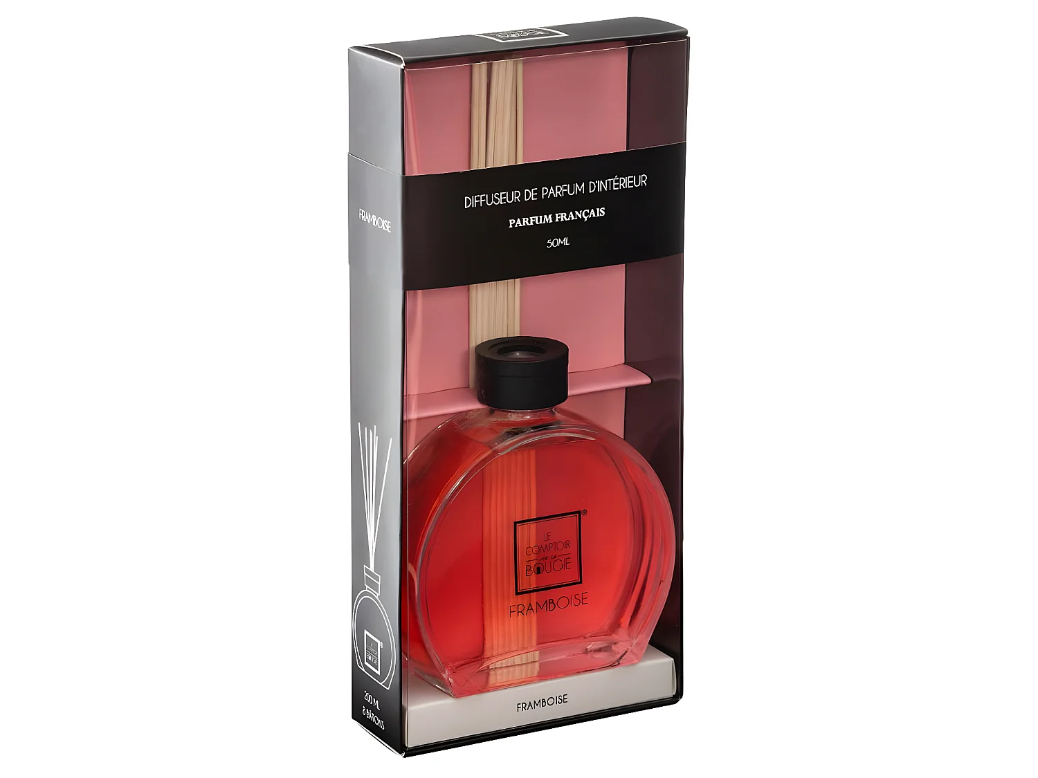 Diffuseur de parfum Framboise 50 ml avec 6 Bâtonnets