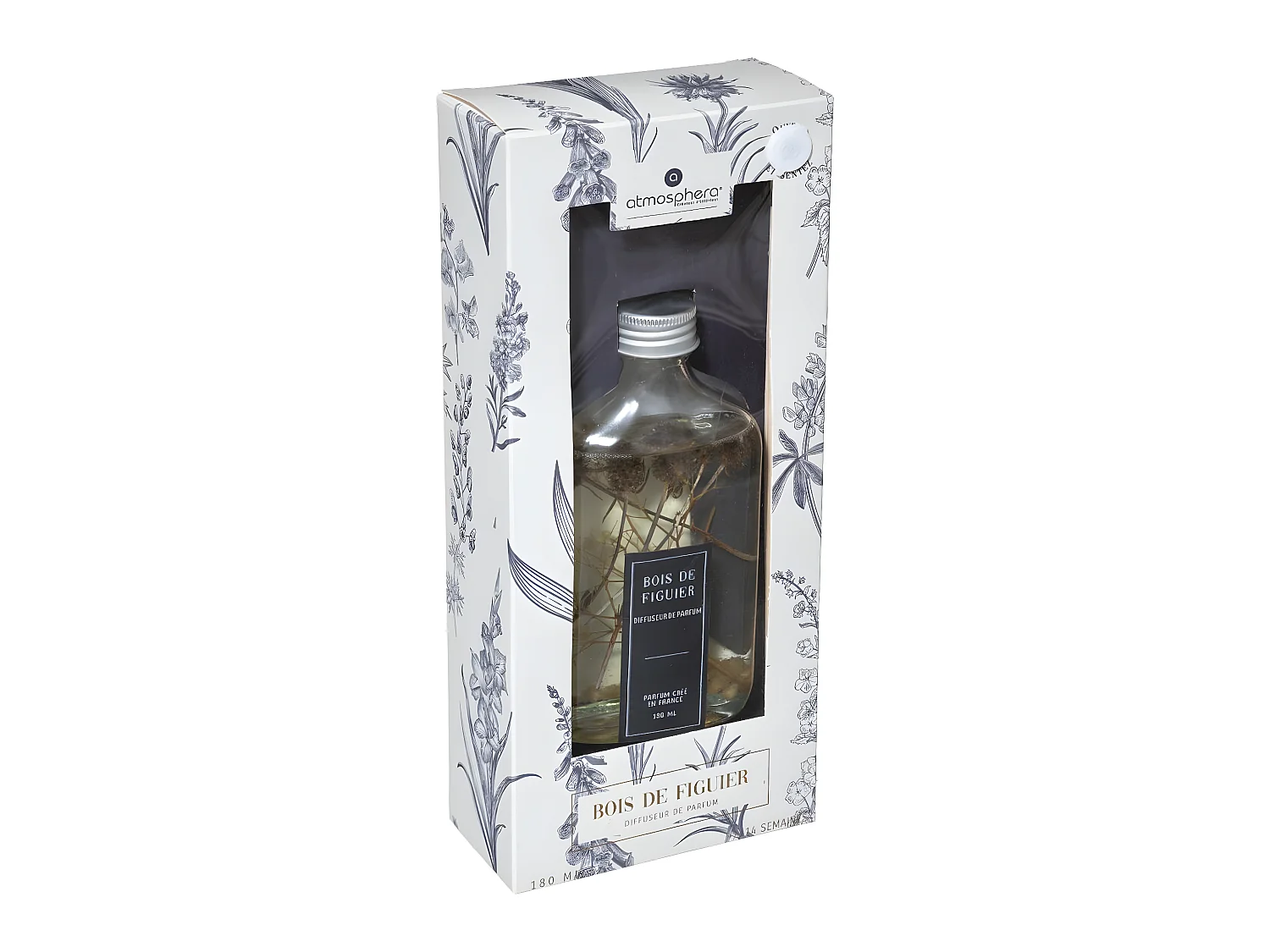 Diffuseur de parfum Bois de figuier 180 ml avec 6 bâtonnets