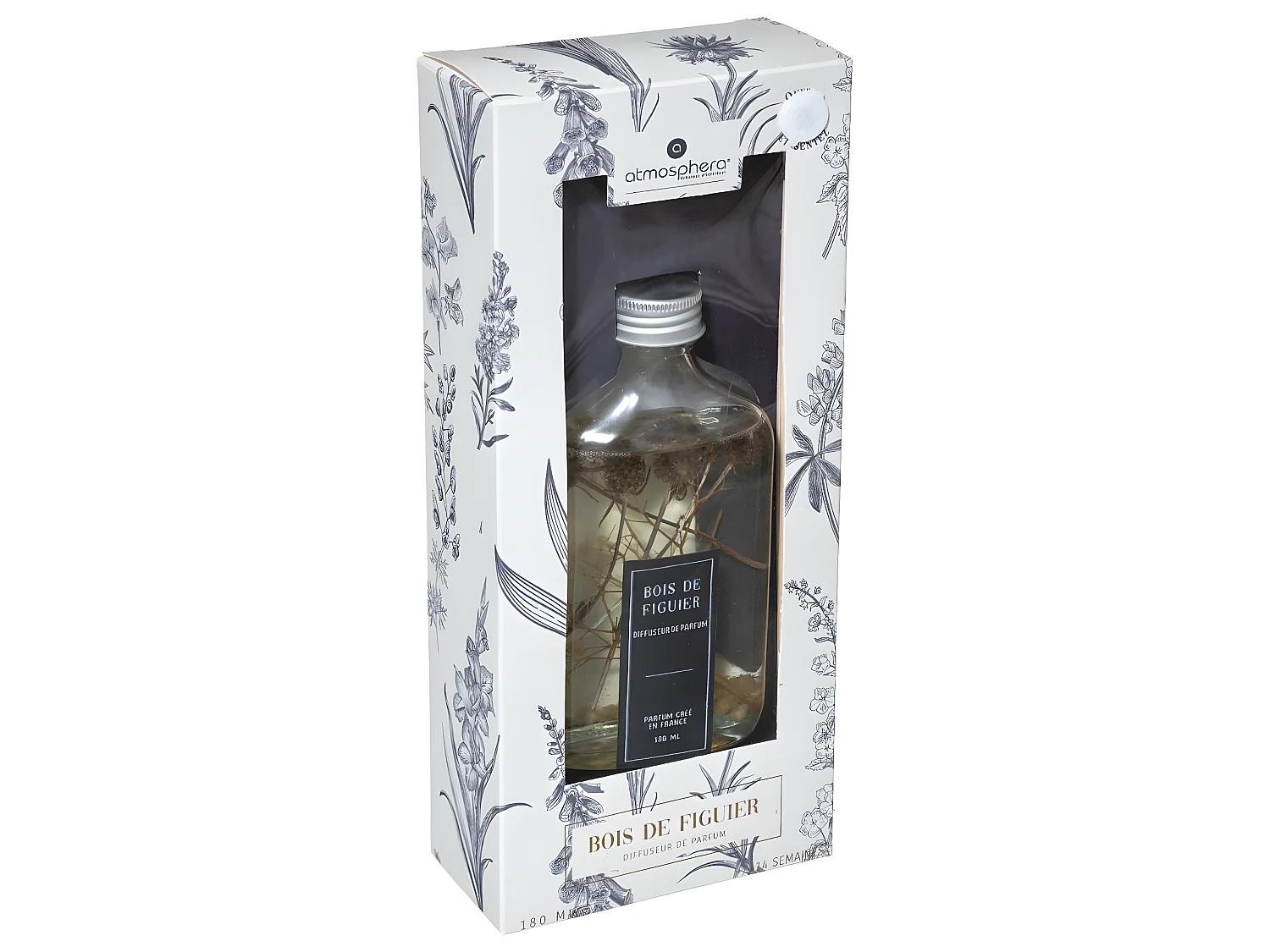 Diffuseur de parfum Bois de figuier 180 ml avec 6 bâtonnets