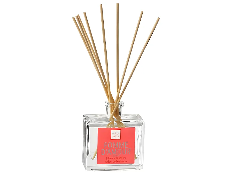 Diffuseur de parfum Pomme d'amour 160 ml avec 8 Bâtonnets