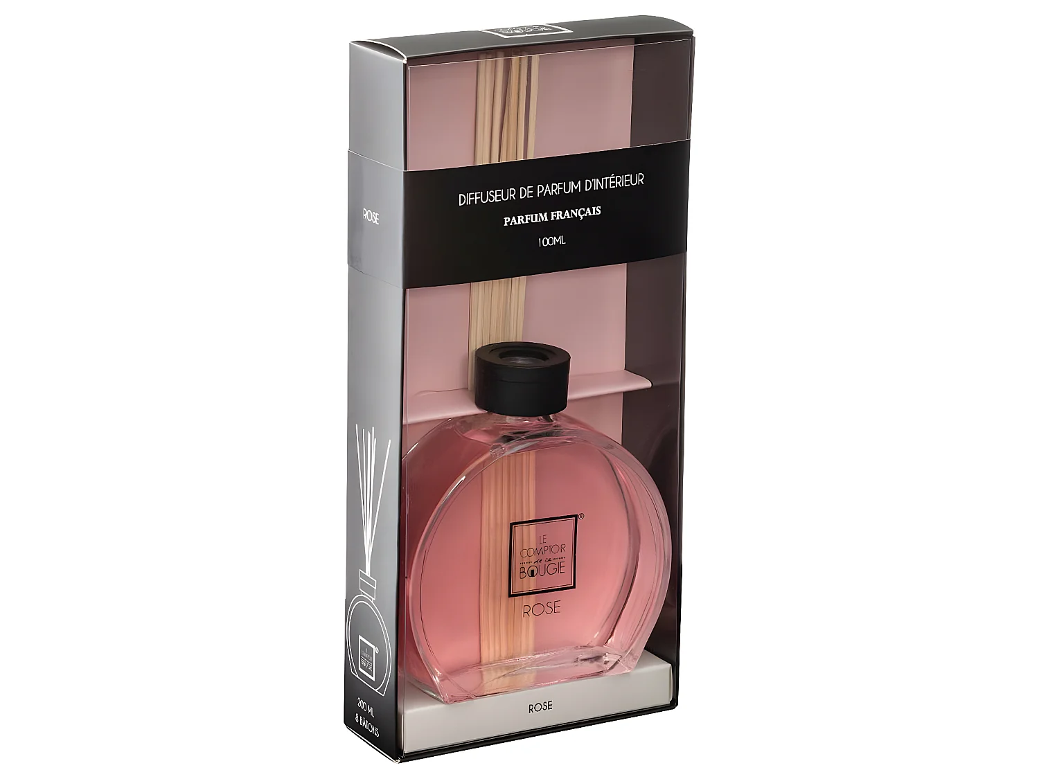 Diffuseur de parfum Rose 100 ml avec 6 Bâtonnets