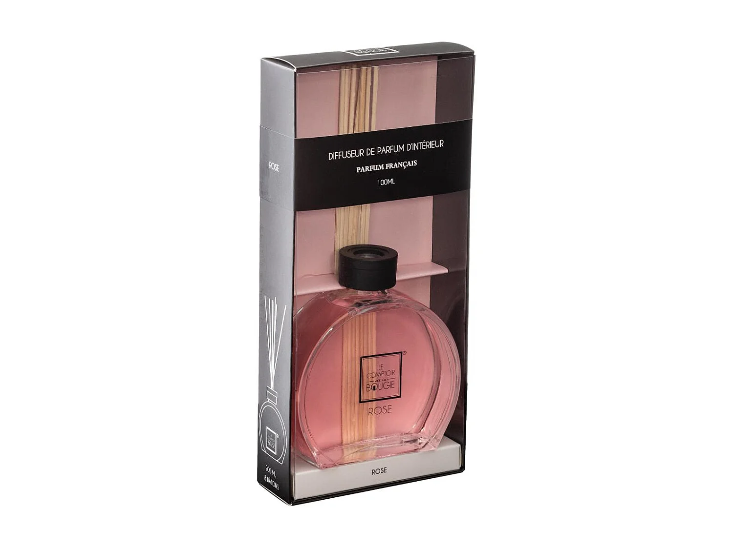 Diffuseur de parfum Rose 100 ml avec 6 Bâtonnets
