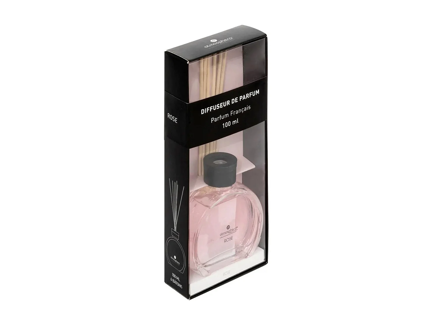 Diffuseur de parfum Rose 100 ml avec 6 Bâtonnets