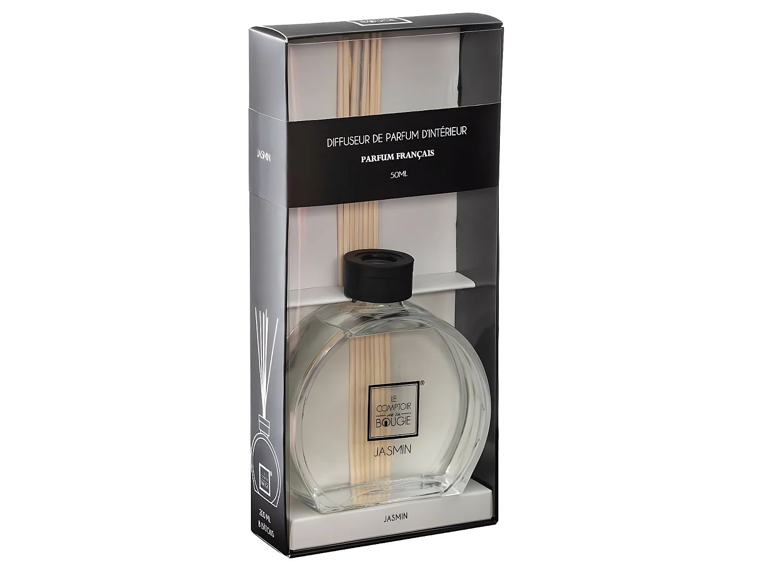 Diffuseur de parfum Jasmin 50 ml avec 6 Bâtonnets
