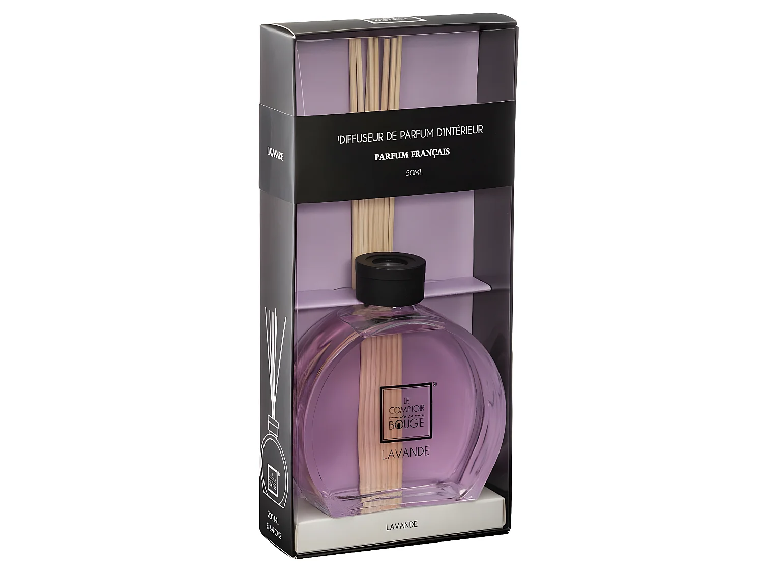 Diffuseur de parfum Lavande 50 ml avec 6 Bâtonnets