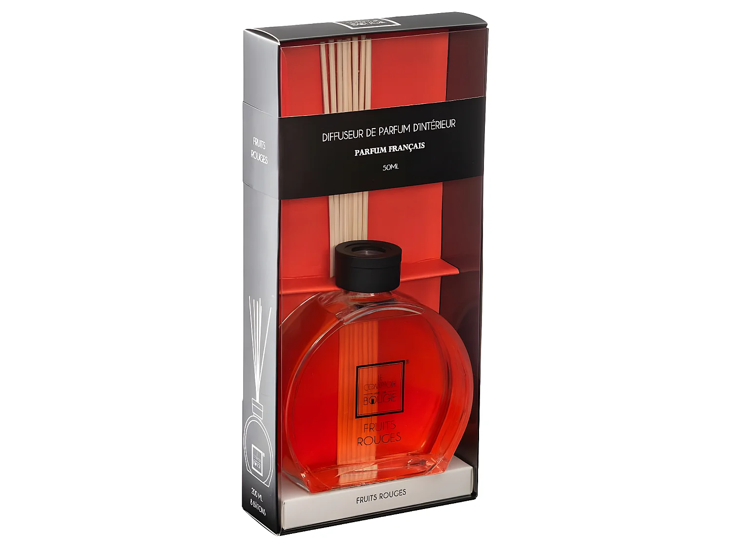 Diffuseur de parfum Fruits Rouges 50 ml avec 6 Bâtonnets
