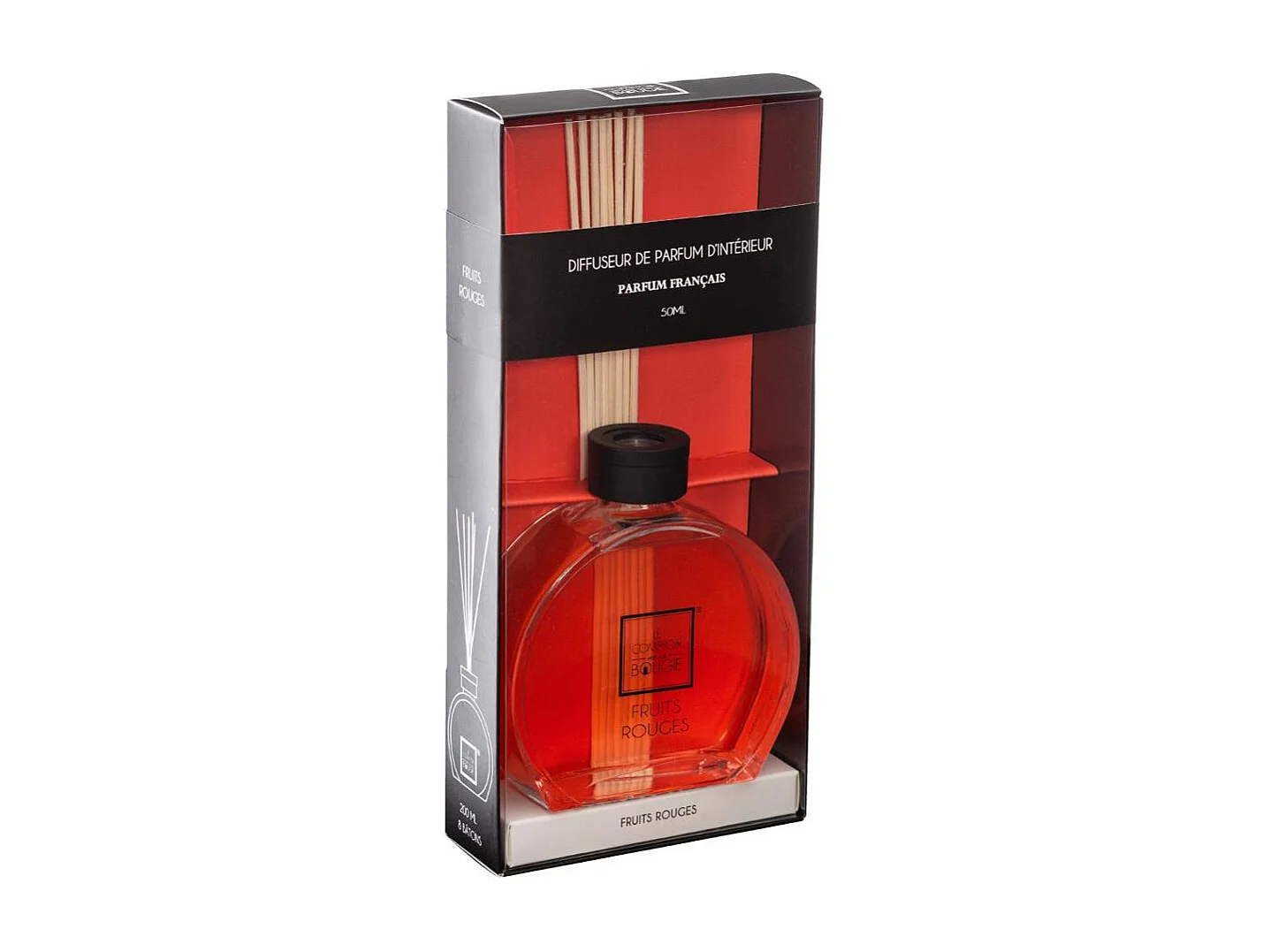 Diffuseur de parfum Fruits Rouges 50 ml avec 6 Bâtonnets